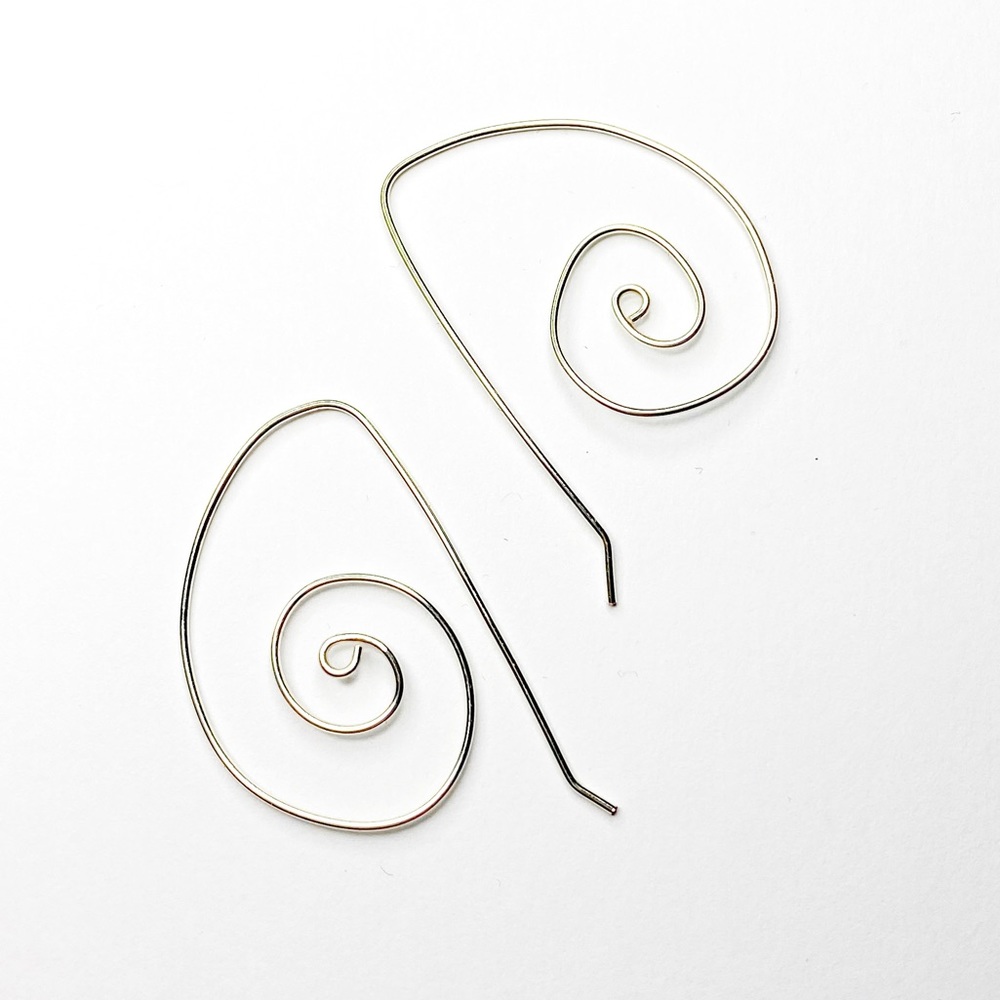 ShanRiLa Scroll Hoop Earrings (silver plated) NWT